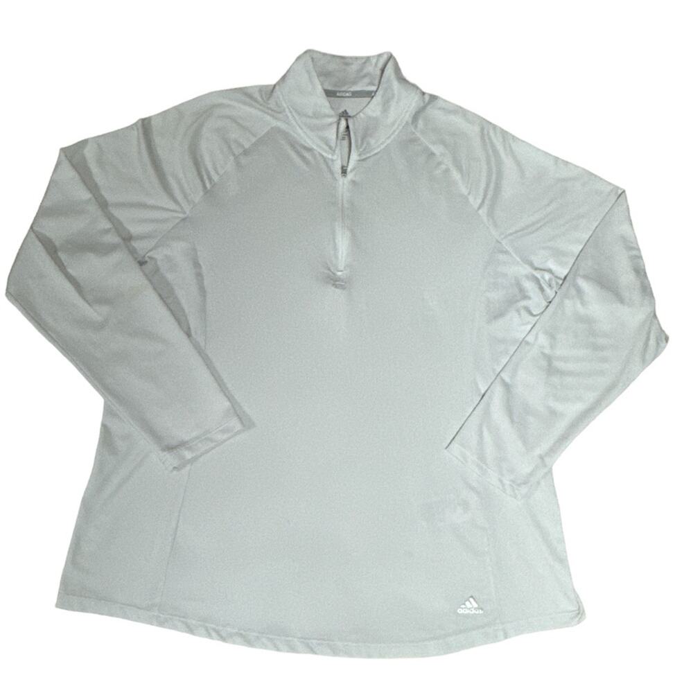 Adidas Golf 1/4 Zip Women's Light Gray Long Sleeve Top Size XL *Flaws*